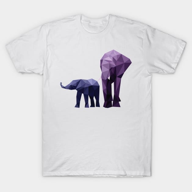 Low Poly Elephants T-Shirt by DigitalShards